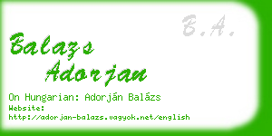 balazs adorjan business card
