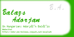 balazs adorjan business card